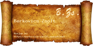 Berkovics Zsolt névjegykártya